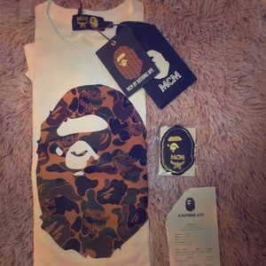 SOLD MCM x BAPE Collab T-Shirt With Keychain.